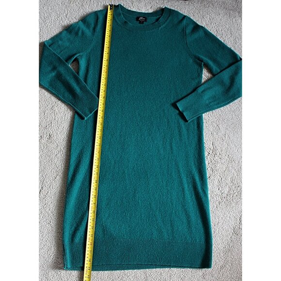 J Crew - Long Sleeve Cashmere Everyday Crewneck Dress in Spicy Jade, Med - Picture 8 of 9